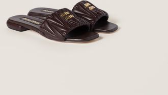 Miu Miu Matelassé nappa leather slides