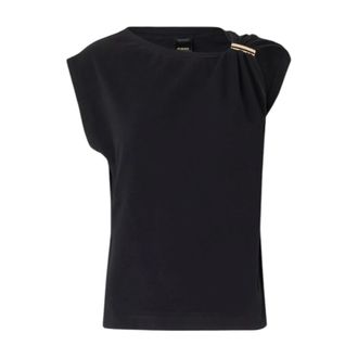 Pinko T-Shirts, female, Black, Size: XS Melody Top