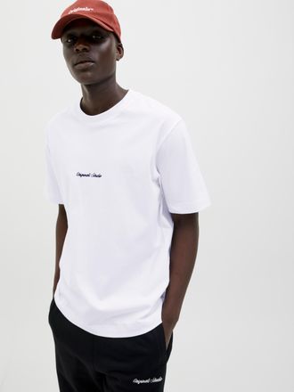 Jack & Jones Kurzarmshirt JACK & JONES JORNORREBRO EMB TEE SS CREW NECK NOOS, Herren, Gr. L, weiss (hellwei&szlig;), Jersey, Obermaterial: 100% Baumwolle, bedruckt, rela