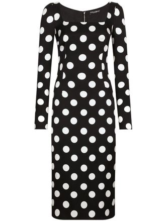Dolce & Gabbana Abito midi a pois - Nero