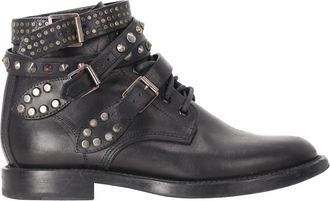 Saint Laurent Saint Laurent enkellaarsjes met studs in zwart leer, model Ranger