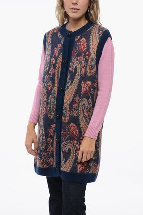 Etro Maxi Gilet Abbottonato Con Motivo Paisley Etro