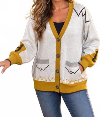 Cinch Western Cardigan In Yellow