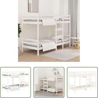 vidaXL Letto a castello in pino - Letto a Castello Bianco 80x200 cm in Legno Massello di Pino