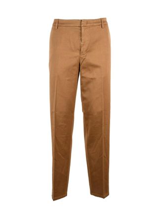 Dondup Beige James Straight-Leg Cotton-Linen Blend Trousers