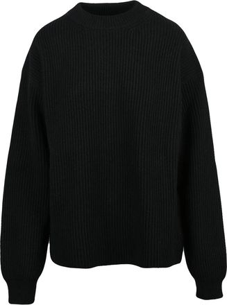 Jil Sander Ribbed Wool Crewneck Sweater With Boxy Silhouette