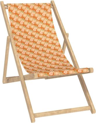 Vent de Boh&egrave;me Silla plegable de eucalipto con estampado gr&aacute;fico naranja