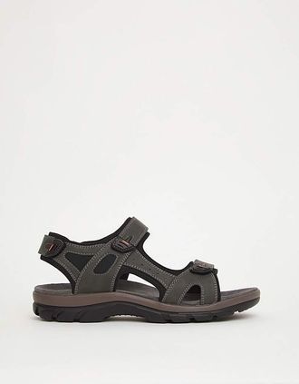 Jacamo Grey Trekker Sandal Wide Fit