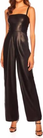 Susana Monaco Faux Leather Tank Jumpsuit In Black