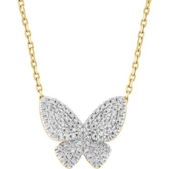 Effy Pav&eacute; Diamond Butterfly Pendant Necklace in Gold at Nordstrom Rack, Size 18
