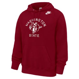 Nike Washington State Cougars Club Nike Mens Football Fleece Pullover Hoodie in Red | M31233P394WSTU-CRM