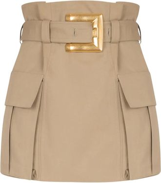 Balmain Gonna in gabardine - Toni neutri