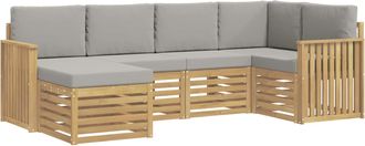 vidaXL Conjunto De Sof&aacute;s De Exterior 6 Uds. Blanco Y Gris Claro Vidaxl