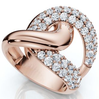 Pompeii3 2Ct Interlocked Brittany Diamond Ring 10k Gold Lab Grown Right Hand Band