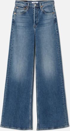 Re/Done Womens High Rise Wide Leg Jean In Mid 70S Shadow