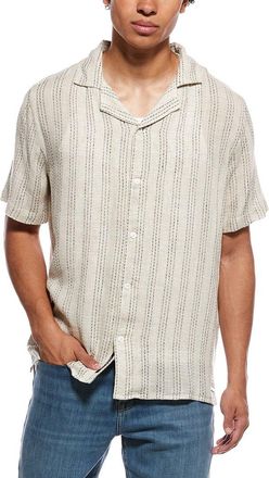 Karl Lagerfeld Karl Lagerfeld Vertical Pick Linen-Blend Shirt