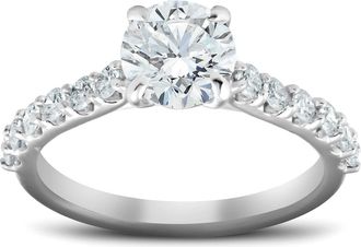 Pompeii3 2 CT Diamond Engagement Ring 14k White Gold Lab Grown