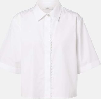 Vince Scalloped cotton poplin shirt