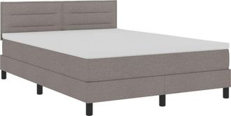 vidaXL Box Spring Bed with Mattress Taupe 140 x 190 cm Fabric vidaXL