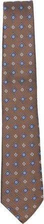 Canali Geometric Pattern Tie - Heren - Stropdassen - Bruin - ONE Size - Accessoires