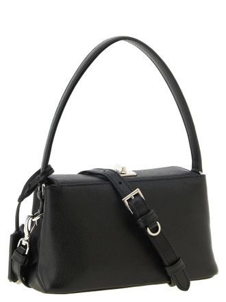 Prada Midi Saffiano Leather Shoulder Bag - Black