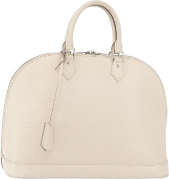 Louis Vuitton Alma Handbag Epi Leather White Leather Handbag (Pre-Owned)