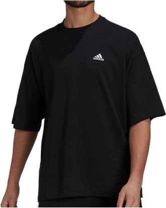 adidas Mens adidas Tee Logo Breathable Solid Color Casual Sports Short Sleeve Black T-Shirt H61130