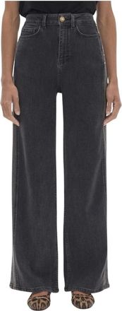 Lola Casademunt Lange Rechte Denim Broek - Dames - Regular Fit Jeans - Zwart - L - Denim - Jeans