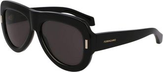 Ferragamo Black Acetate Womens Sunglasses