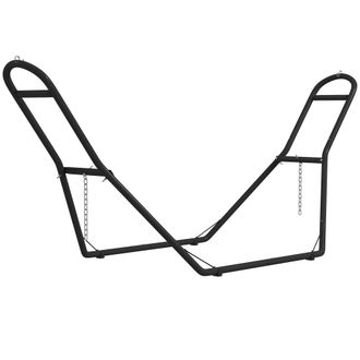 OUTSUNNY Soporte Para Hamaca Con Estructura De Acero Y Cadena Ajustable, 278 Cm De Largo, Para Hamacas De 2,75 A 4 M, Capacidad De Carga De 150 Kg, Color Negro