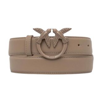 Pinko Pinko - Love Berry H3 Belt - Dames - Accessoires - Beige - Maat: XS Leer