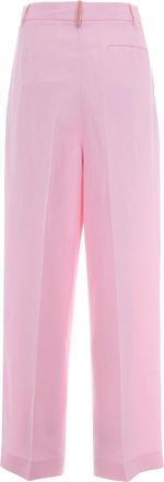 Fabiana Filippi Womens Trousers Fluid Linen-Viscose Petal Pink Viscose Linen