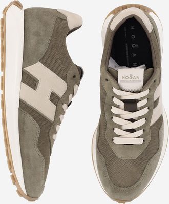 Hogan Mens Sneakers H601 Suede Green Trainers