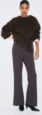 H&M Bootcut Crease-front Trousers in Dark Brown at Nordstrom, Size Xx-Large
