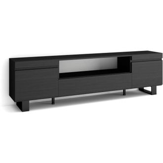 Skraut Home Mobile tv Soggiorno, Ampio spazio a disposizione, 200x57x35cm, Per tv fino a 80, Design industriale, Stile moderno, Nero - Skraut Home