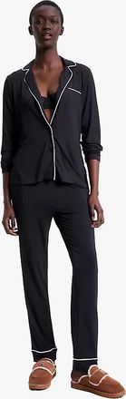 Tommy Hilfiger Womens Tommy Hilfiger MODAL SHIRT PIPPING Womens Top Black - Size: 18/16