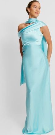 Six Stories Drape One Shoulder Bridesmaid Dress in Turquoise at Nordstrom, Size 12
