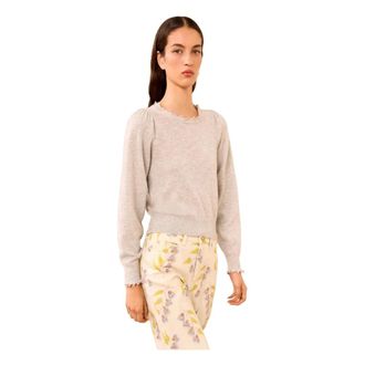 Ulla Johnson Round-neck Knitwear, female, Gray, Size: M Adette Pullover