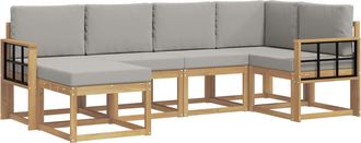 vidaXL Conjunto De Sof&aacute;s De Exterior 6 Uds. Blanco Y Gris Claro Vidaxl