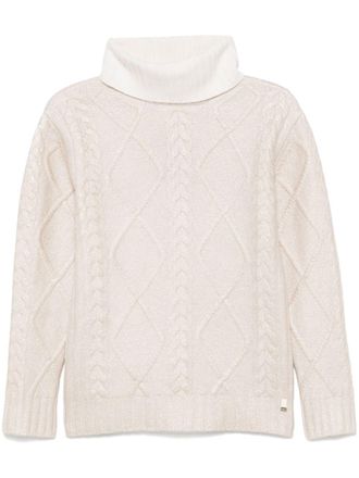 Herno lam&eacute;-effect sweater - women - Wool/Polyester - 42 - Neutrals