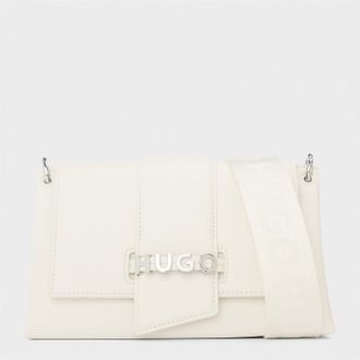 HUGO BOSS Hugo Womens Accessories Mel 2.0 Rectangle Shaped Crossbody Bag with Silver Tone Hardware in Open White - One Size