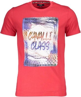 Cavalli Rosso Cotton T-Shirt - Heren - T-shirts - Rood - L - Katoen - Tops