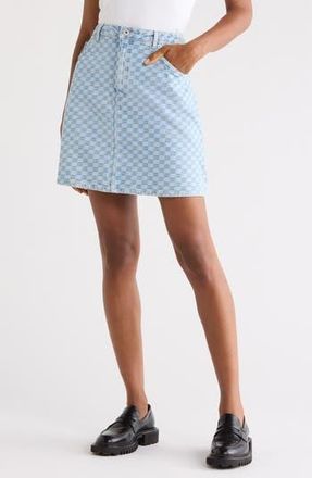 BOSS Gami Check Denim Skirt in Light/Pastel Blue at Nordstrom Rack, Size Large