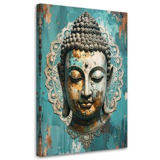 Feeby Cuadro Sobre Lienzo, Buda Zen Spa Turquesa Oriente, 80x120