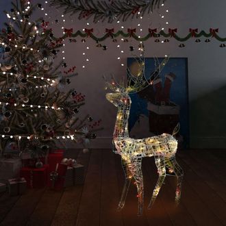 vidaXL Adorno De Reno De Navidad Acr&iacute;lico De Colores 140 Leds 120 Cm Vidaxl