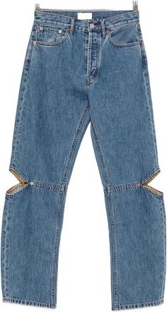 Still Here Cut-out Straight-leg Jeans