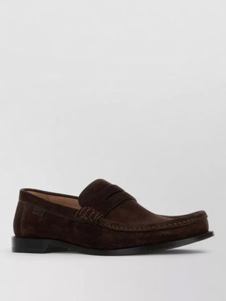 Loewe suede campo loafers round toe stitch