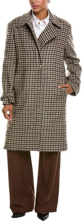 Vince Plaid Wool-Blend Car Coat