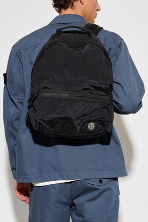 Stone Island Backpack With Logo, Mens, Black