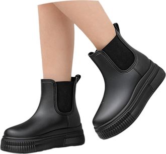 Generic Mens Ladies Wellies Knee High Wellington Rubber Chemical Resistant PVC Anti-Skid Slip On Shoe Comfortable Chelsea Shoes Waterproof Snow Boot for Walki